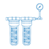 External pre-filter set (carbon/1μm) with manometer