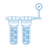 External pre-filter set (carbon/1μm) with manometer