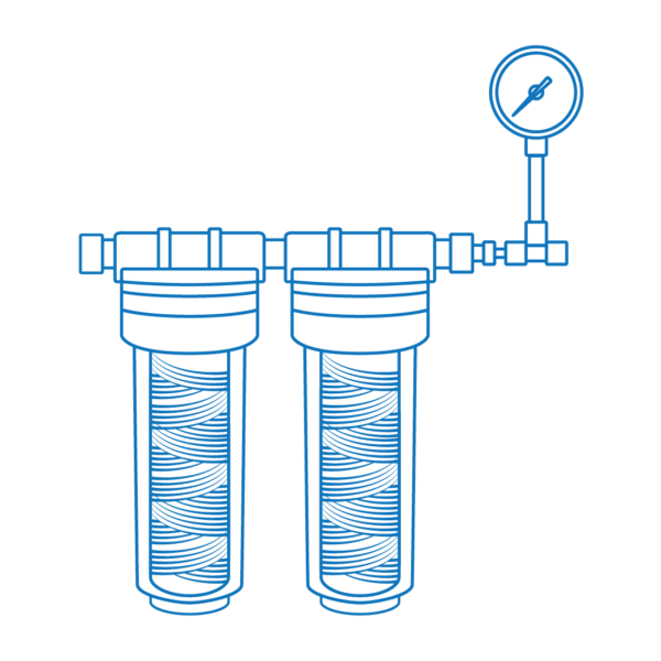 External pre-filter set (carbon/1μm) with manometer