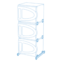 Stacking kit for 3 × ES-20/80 | ES-20/80C